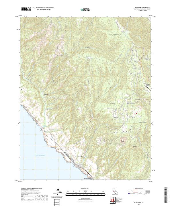 Davenport, CA — USGS 7.5-minute topo (2021)