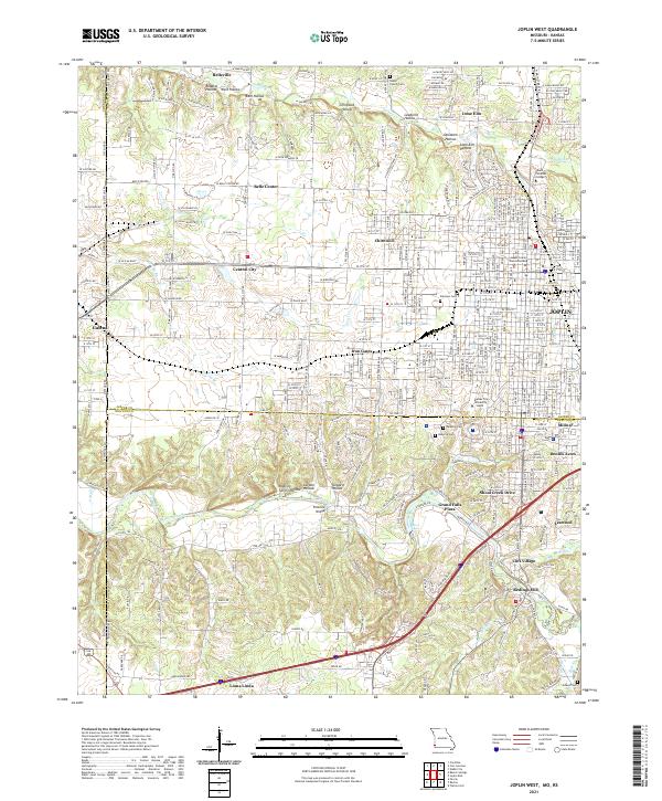 Joplin West, MO-KS — USGS 7.5-minute topo (2021)