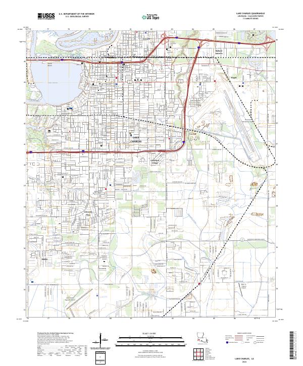 Lake Charles, LA — USGS 7.5-minute topo (2024)