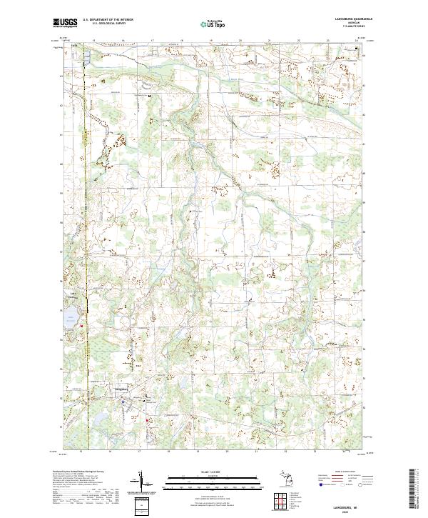 Laingsburg, MI — USGS 7.5-minute topo (2023)