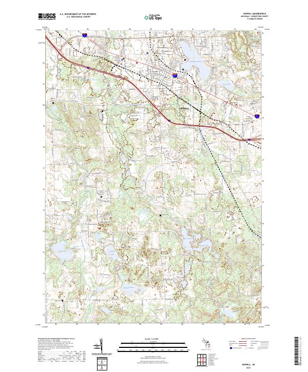 Howell, MI — USGS 7.5-minute topo (2023)