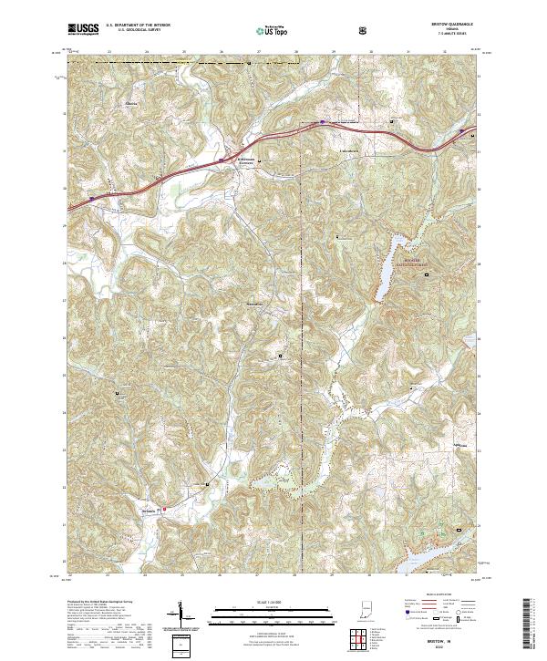 Bristow, IN — USGS 7.5-minute topo (2022)