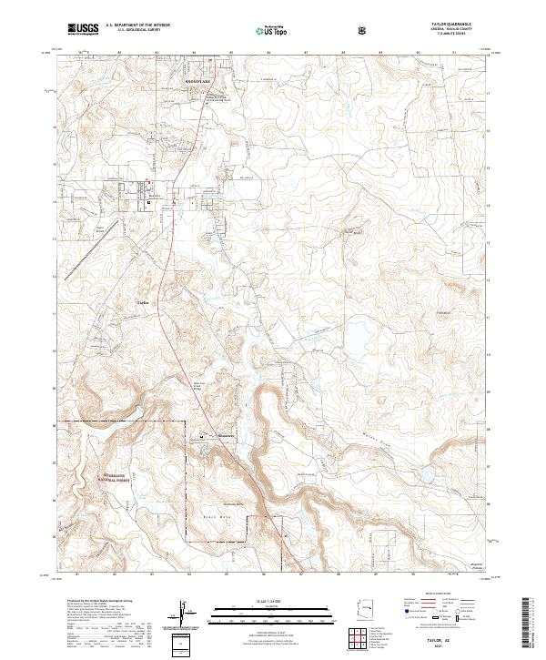 Taylor, AZ — USGS 7.5-minute topo (2021)