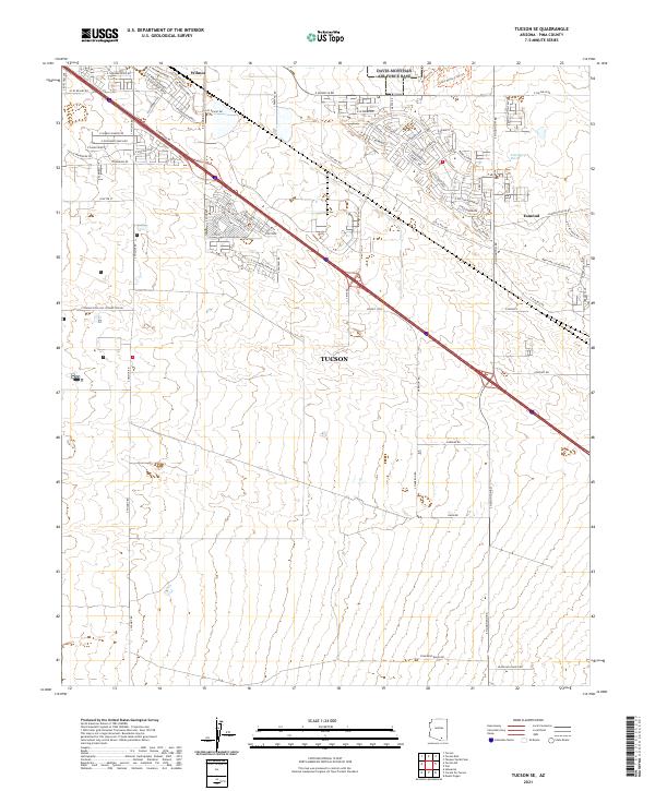 Tucson SE, AZ — USGS 7.5-minute topo (2021)