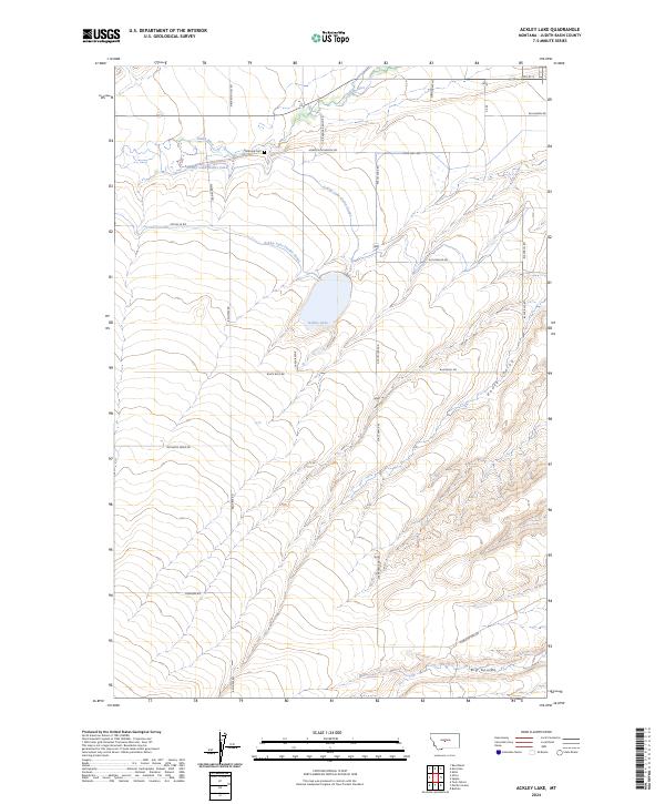 Ackley Lake, MT — USGS 7.5-minute topo (2024)