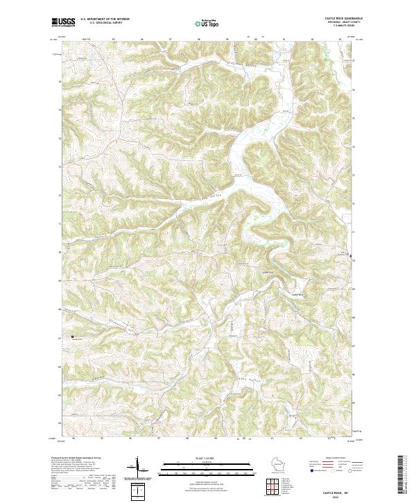 Castle Rock, WI — USGS 7.5-minute topo (2022)