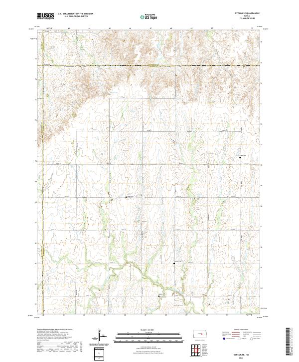 Gypsum SE, KS — USGS 7.5-minute topo (2022)