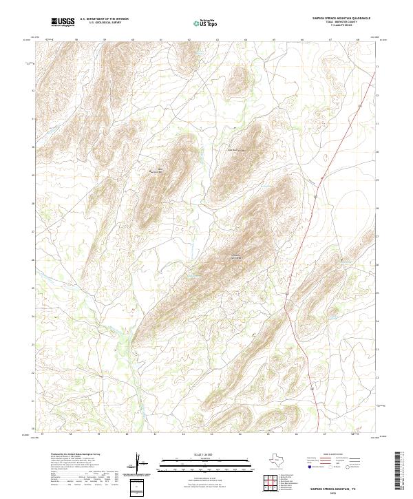 Simpson Springs Mountain, TX — USGS 7.5-minute topo (2022)
