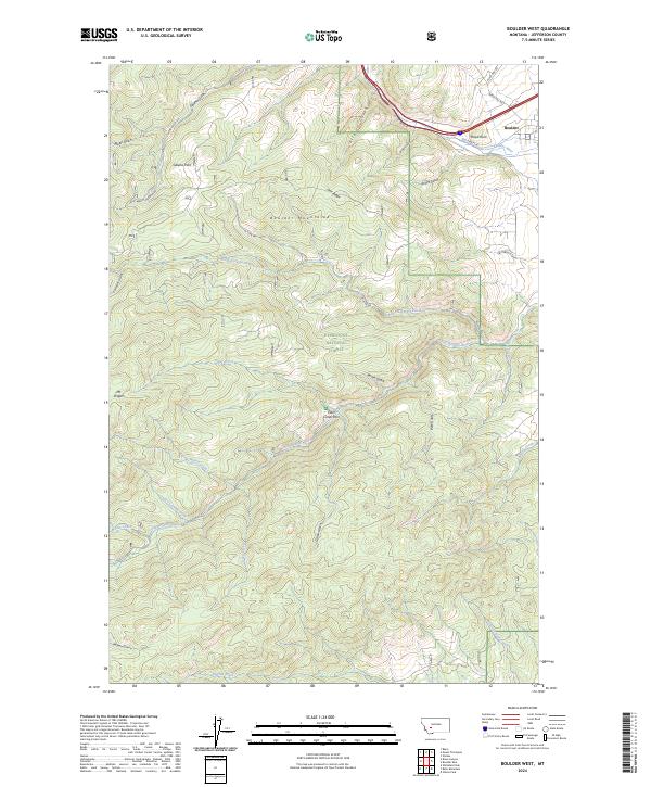 Boulder West, MT — USGS 7.5-minute topo (2024)