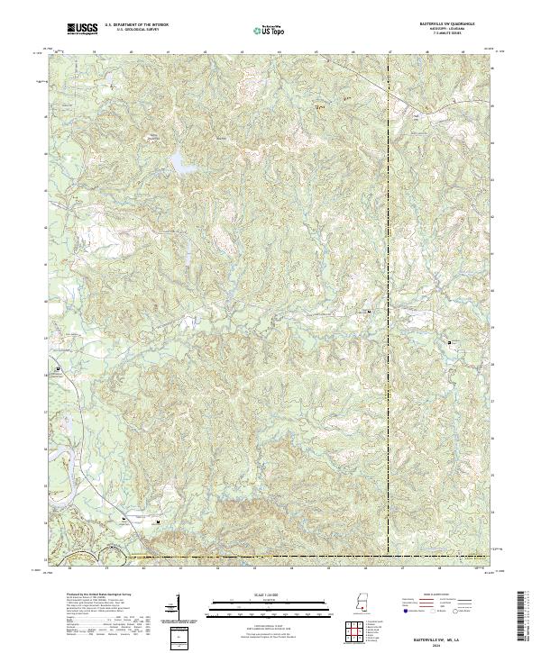 Baxterville SW, MS-LA — USGS 7.5-minute topo (2024)