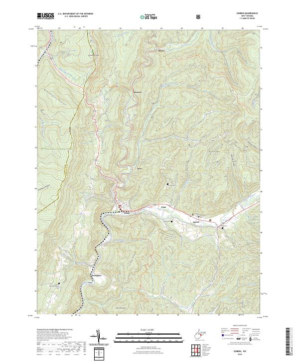 Durbin, WV — USGS 7.5-minute topo (2023)