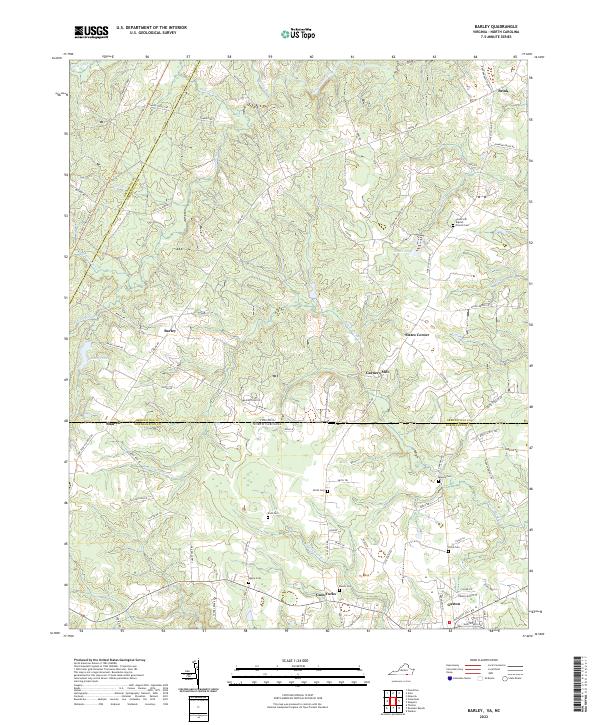 Barley, VA-NC — USGS 7.5-minute topo (2022)