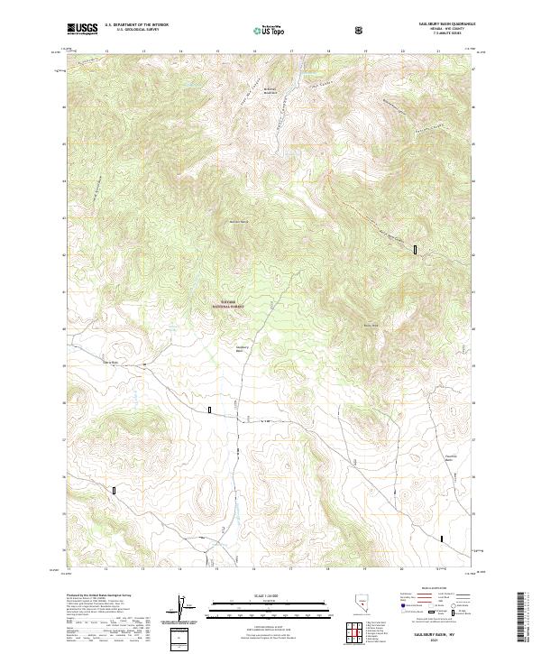 Saulsbury Basin, NV — USGS 7.5-minute topo (2021)
