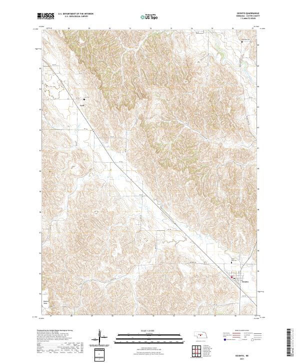 Oconto, NE — USGS 7.5-minute topo (2021)