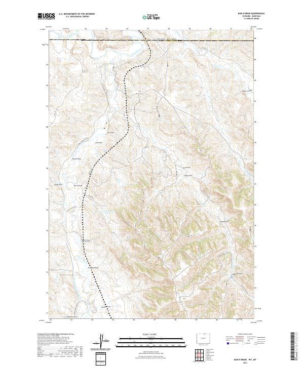 Bar N Draw, WY-MT — USGS 7.5-minute topo (2021)
