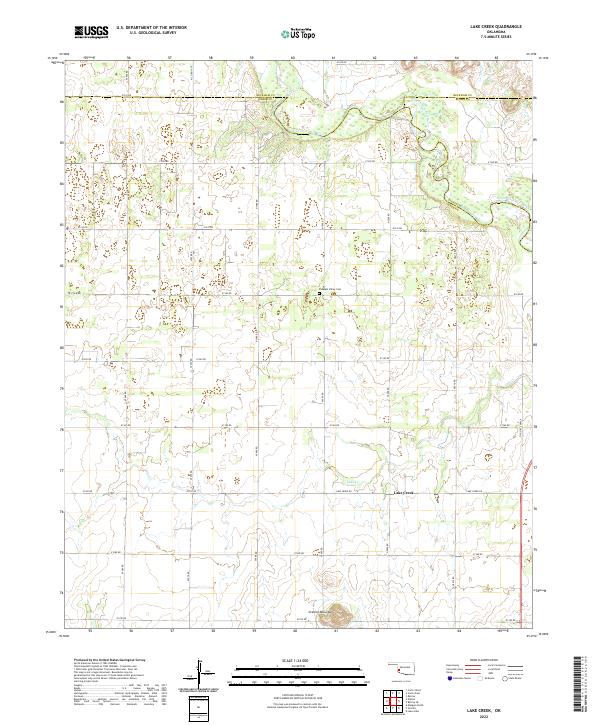Lake Creek, OK — USGS 7.5-minute topo (2022)
