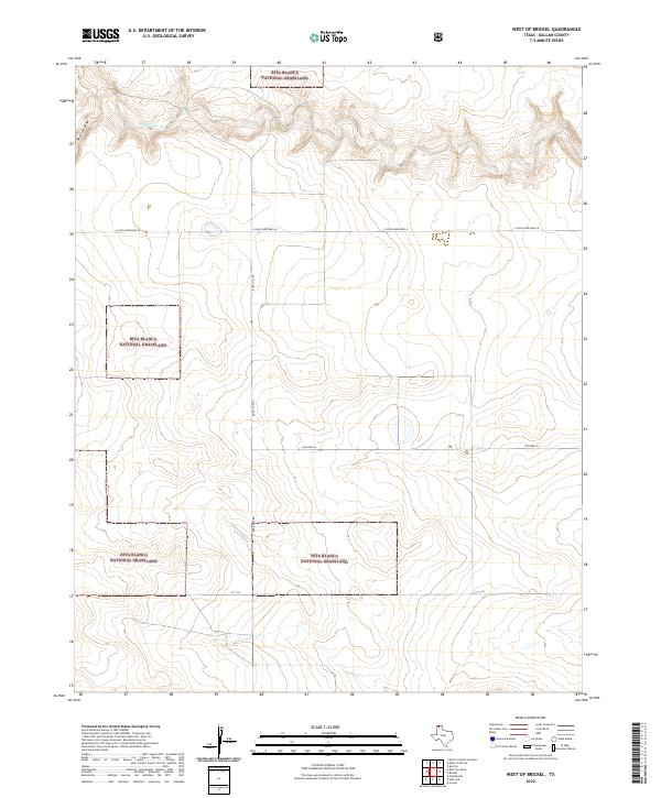 West of Brickel, TX — USGS 7.5-minute topo (2022)