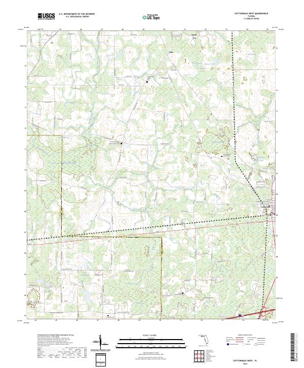 Cottondale West, FL — USGS 7.5-minute topo (2024)