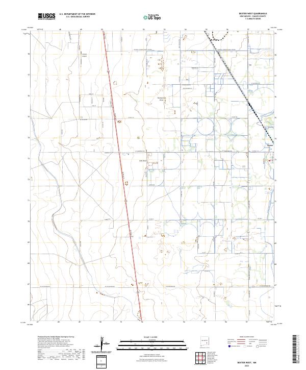 Dexter West, NM — USGS 7.5-minute topo (2023)