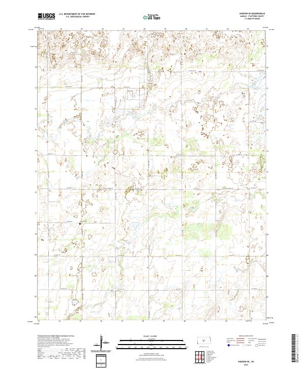 Hudson SE, KS — USGS 7.5-minute topo (2022)