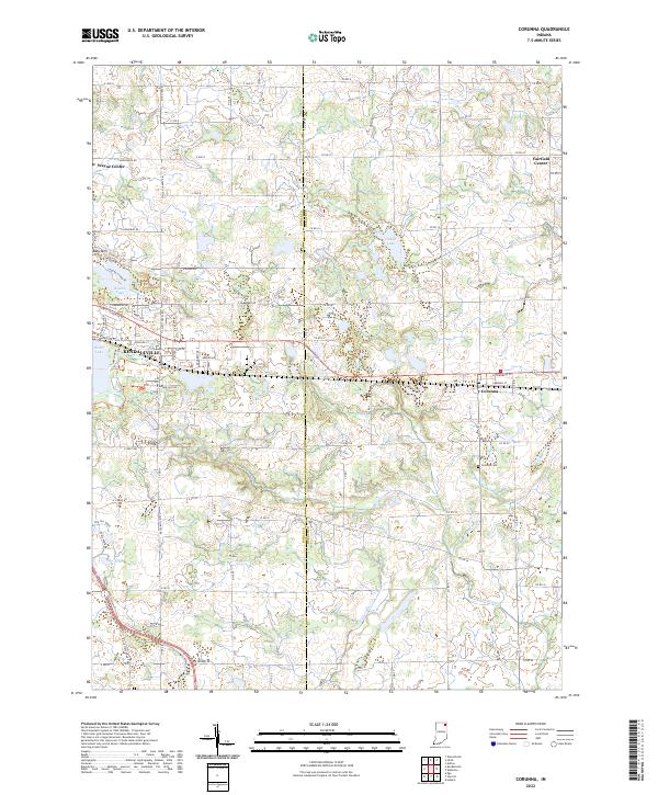 Corunna, IN — USGS 7.5-minute topo (2022)