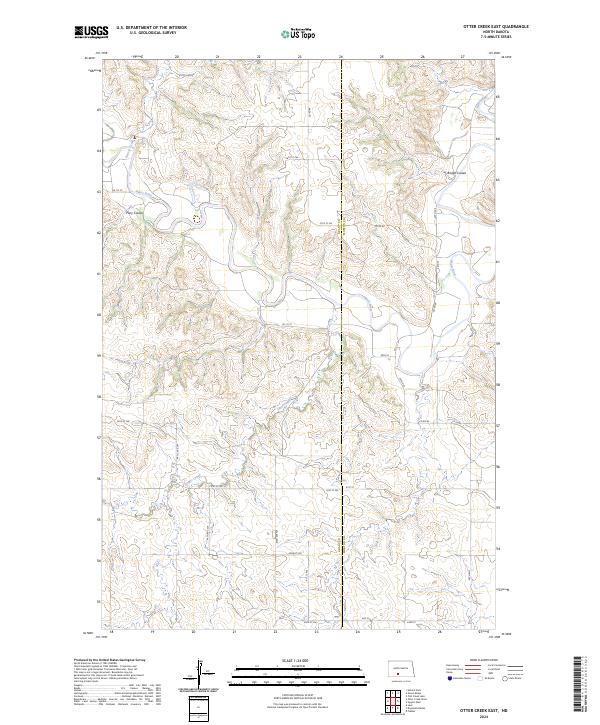 Otter Creek East, ND — USGS 7.5-minute topo (2024)