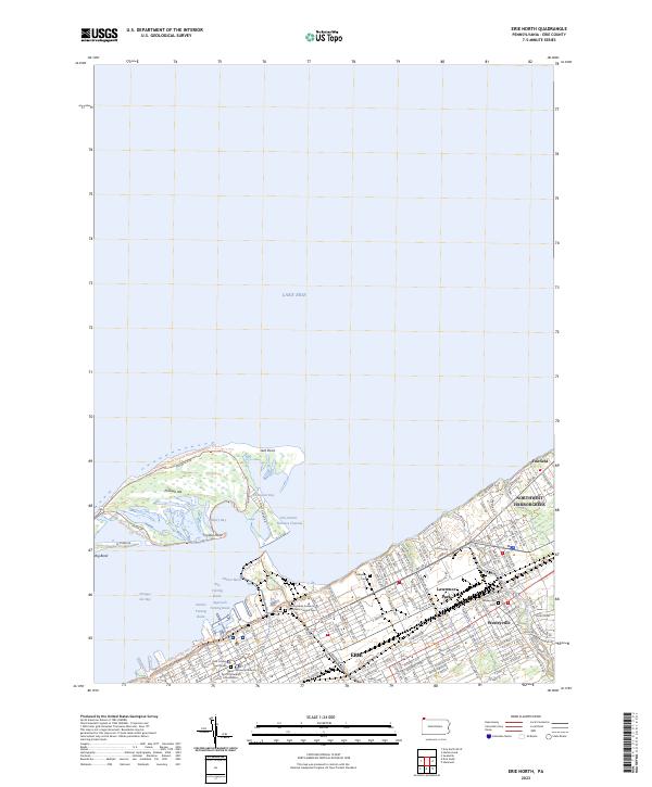 Erie North, PA — USGS 7.5-minute topo (2023)
