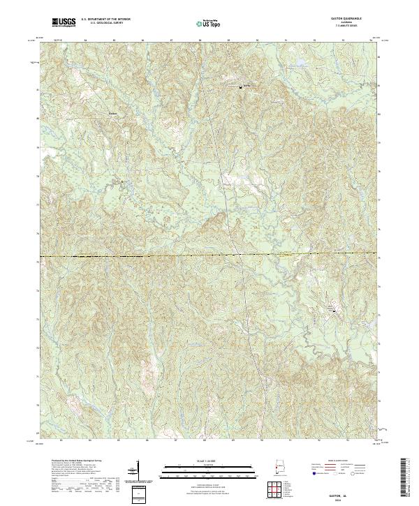 Gaston, AL — USGS 7.5-minute topo (2024)