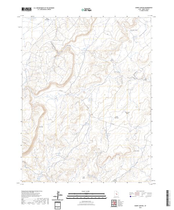 Short Canyon, UT — USGS 7.5-minute topo (2023)