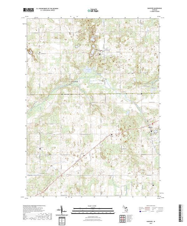 Hanover, MI — USGS 7.5-minute topo (2023)