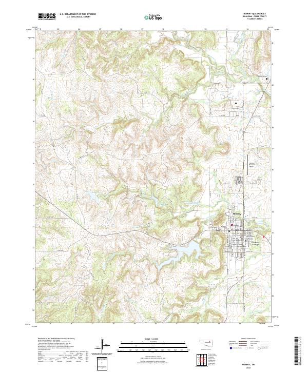 Hominy, OK — USGS 7.5-minute topo (2022)