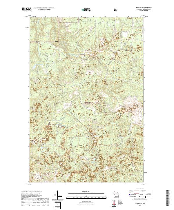 Moquah NW, WI — USGS 7.5-minute topo (2022)