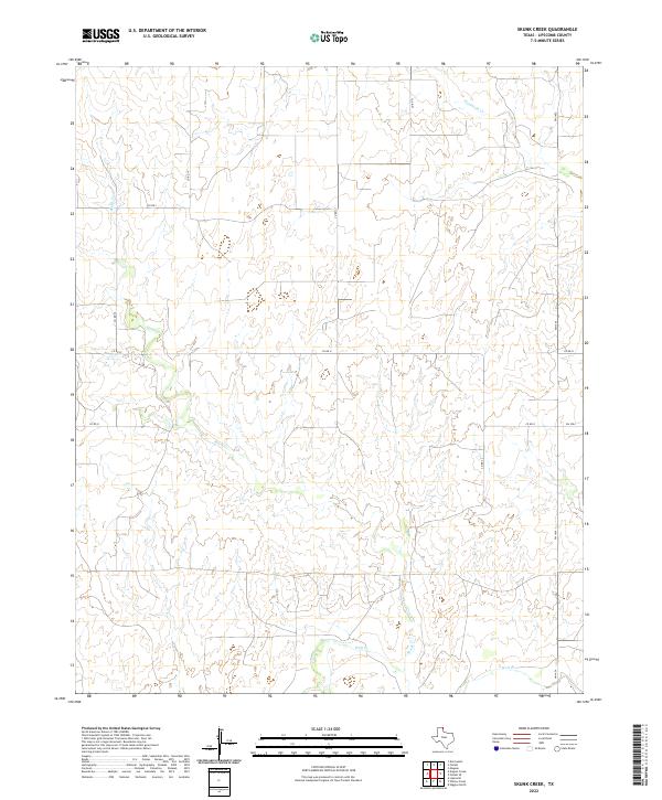 Skunk Creek, TX — USGS 7.5-minute topo (2022)