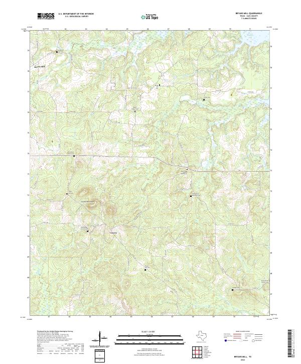 Bryans Mill, TX — USGS 7.5-minute topo (2022)