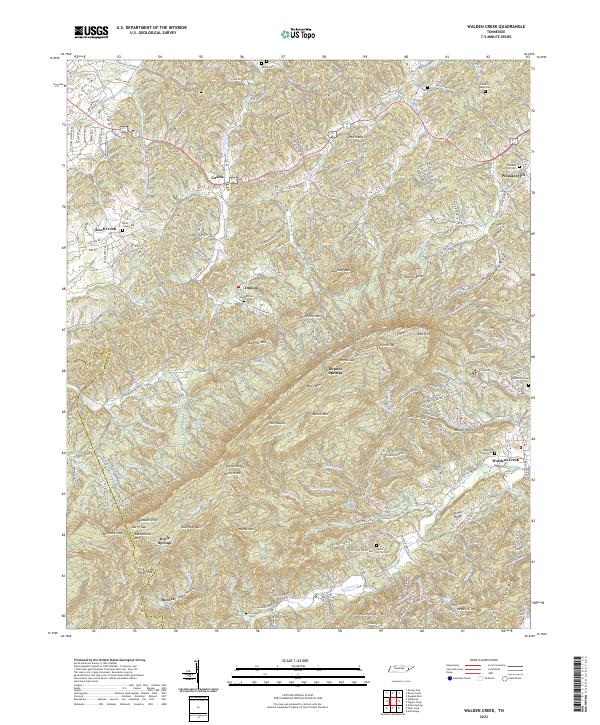 Walden Creek, TN — USGS 7.5-minute topo (2022)