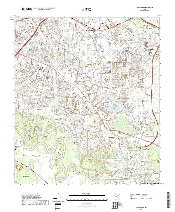 Missouri City, TX — USGS 7.5-minute topo (2022)