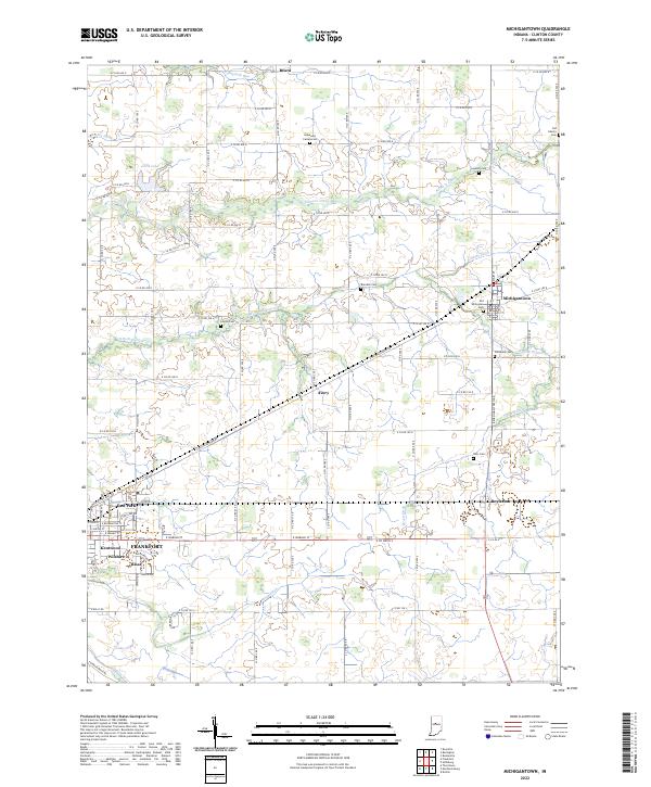 Michigantown, IN — USGS 7.5-minute topo (2022)