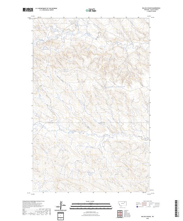 Billick Coulee, MT — USGS 7.5-minute topo (2024)