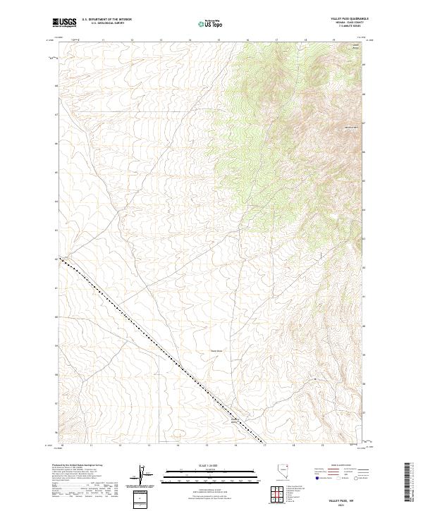 Valley Pass, NV — USGS 7.5-minute topo (2021)