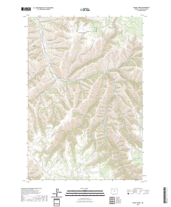 Bassey Creek, OR — USGS 7.5-minute topo (2023)