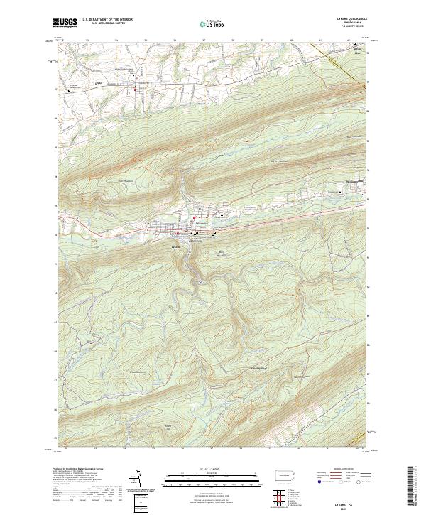Lykens, PA — USGS 7.5-minute topo (2023)