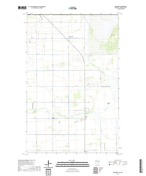 Pinecreek, MN-MB — USGS 7.5-minute topo (2022)