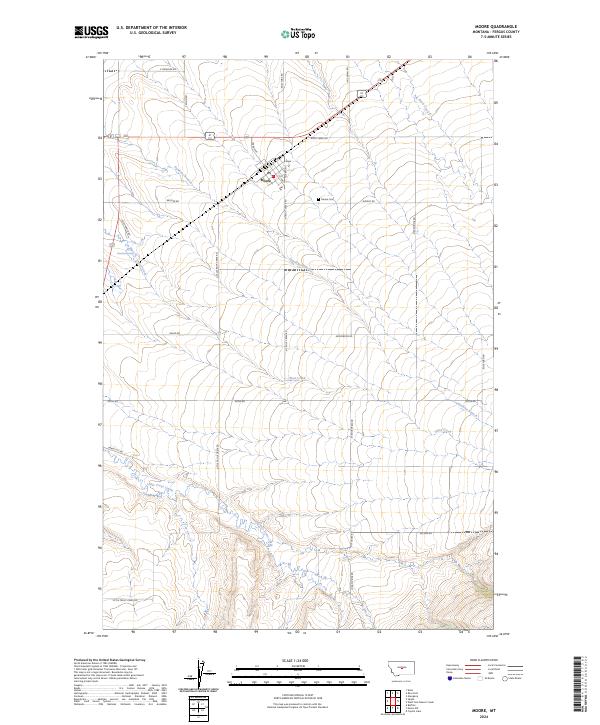 Moore, MT — USGS 7.5-minute topo (2024)