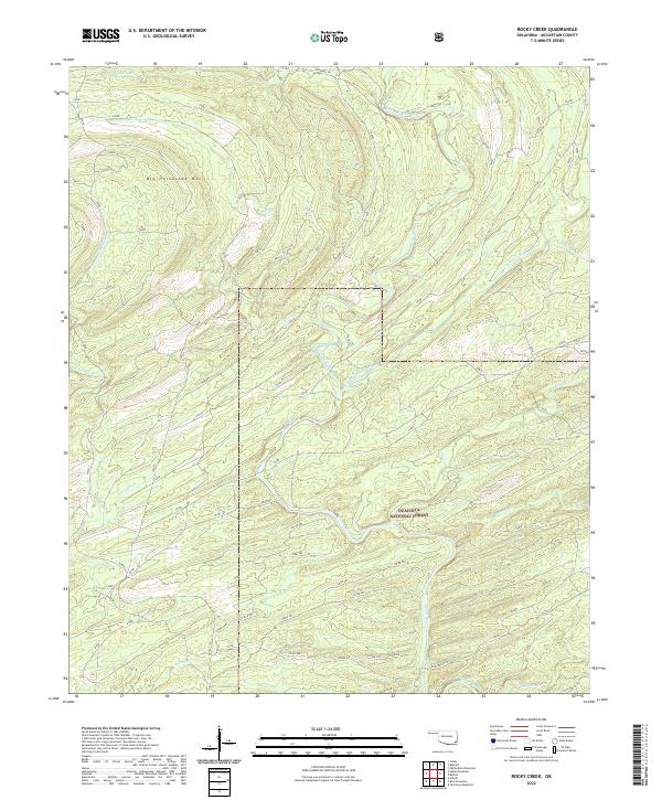 Rocky Creek, OK — USGS 7.5-minute topo (2022)