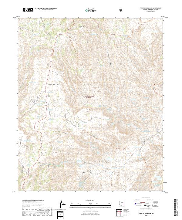Pipestem Mountain, AZ — USGS 7.5-minute topo (2021)