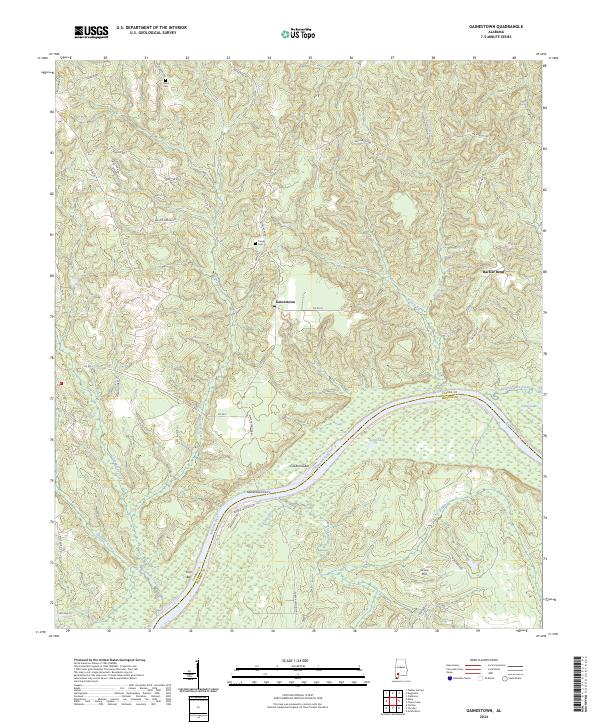 Gainestown, AL — USGS 7.5-minute topo (2024)