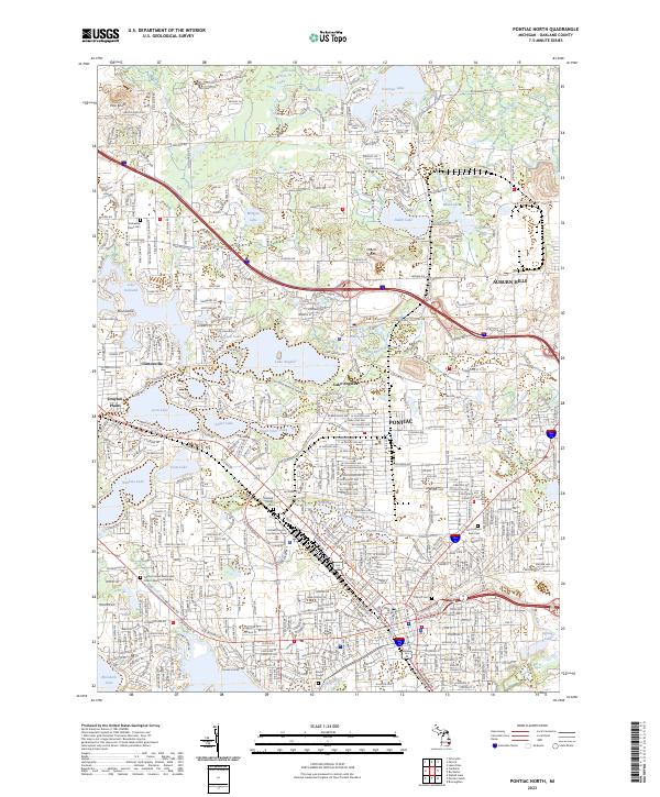 Pontiac North, MI — USGS 7.5-minute topo (2023)