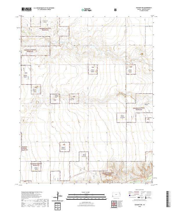 Elkhart NW, KS — USGS 7.5-minute topo (2022)