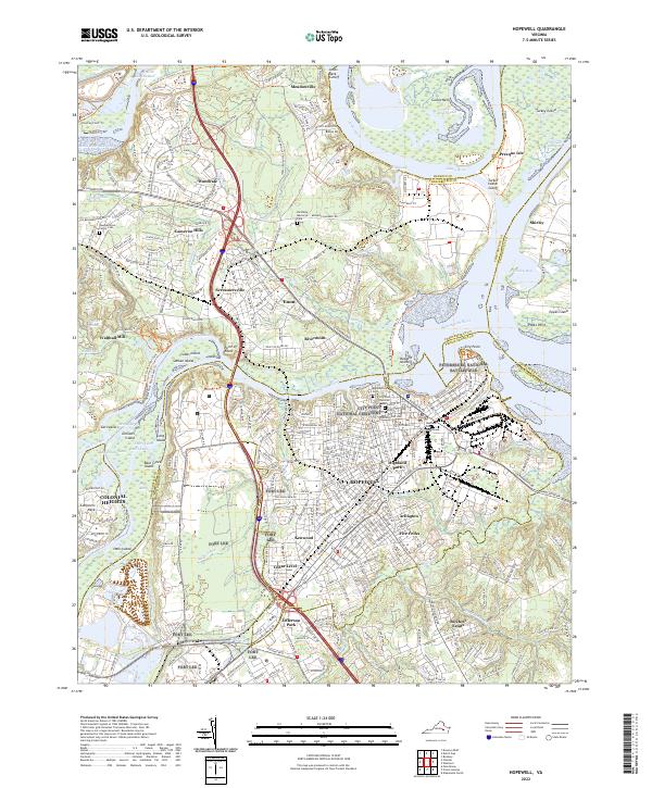 Hopewell, VA — USGS 7.5-minute topo (2022)