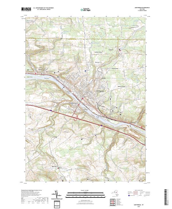 Amsterdam, NY — USGS 7.5-minute topo (2023)